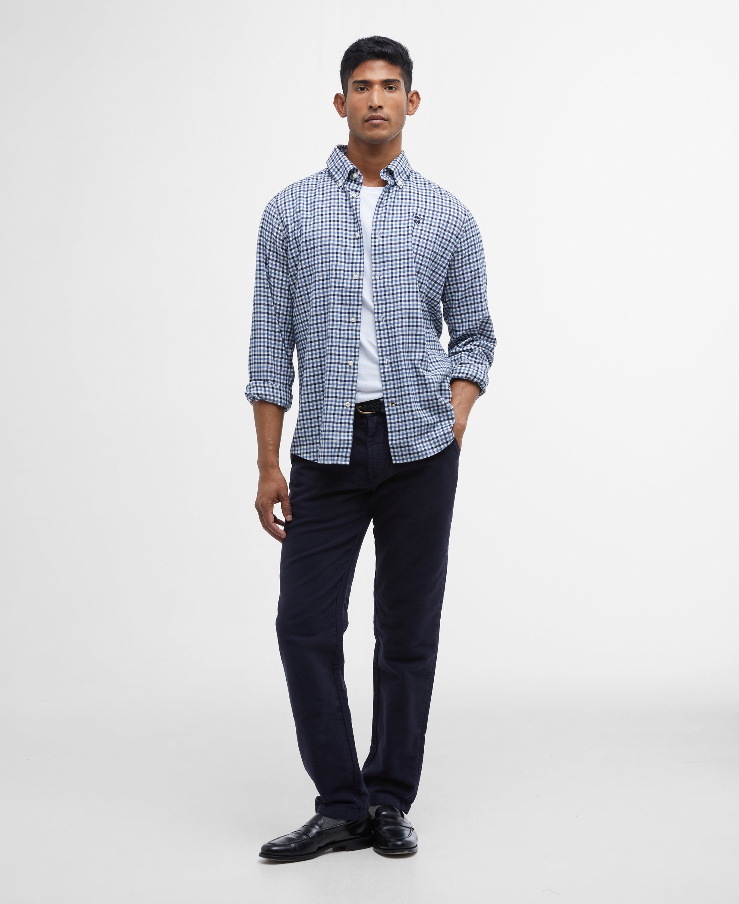 Barbour Finkle Tailored Gingham Shirt - Navy
