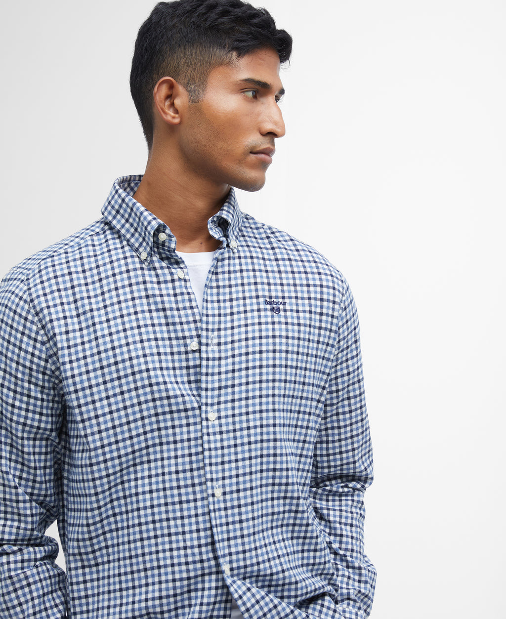 Barbour Finkle Tailored Gingham Shirt - Navy