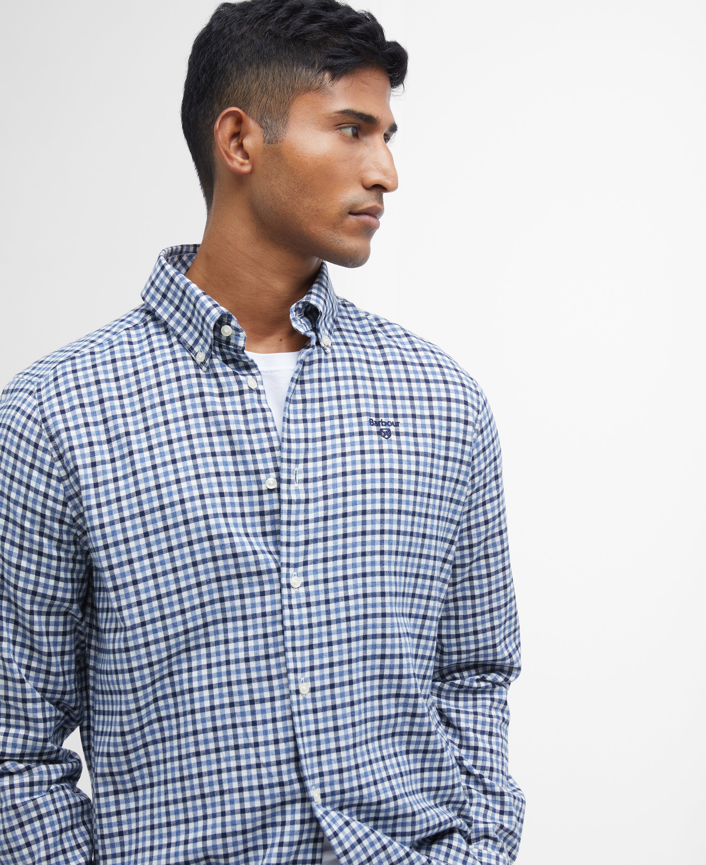 Barbour Finkle Tailored Gingham Shirt - Navy