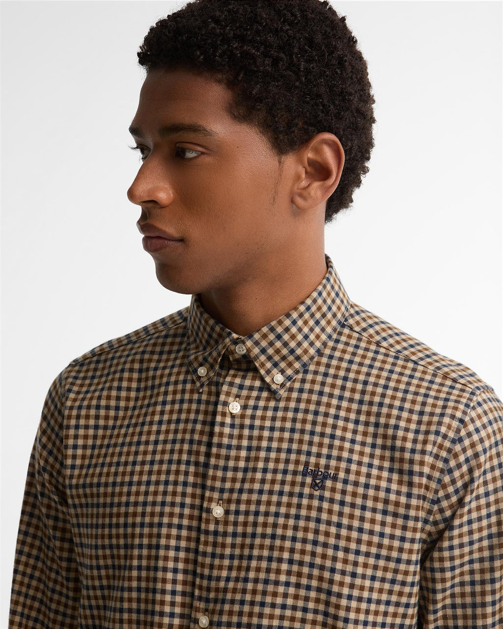 Barbour Finkle Tailored Gingham Shirt - Dark Sand