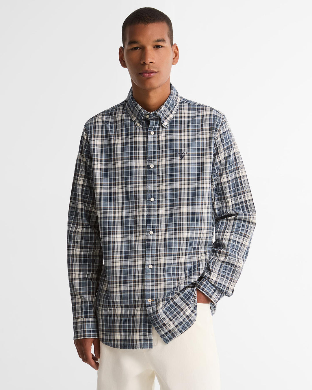 Barbour Mosswood Tailored Fit Checked Shirt - Navy