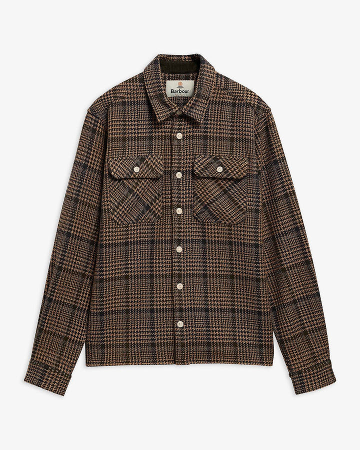 Barbour Millom Relaxed Houndstooth Shirt - Olive