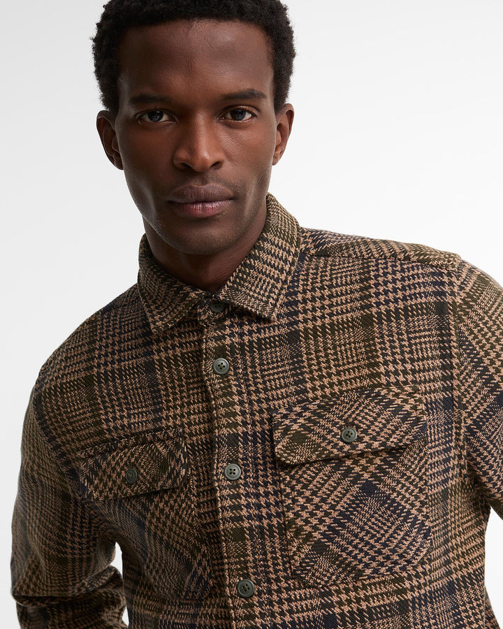 Barbour Millom Relaxed Houndstooth Shirt - Olive