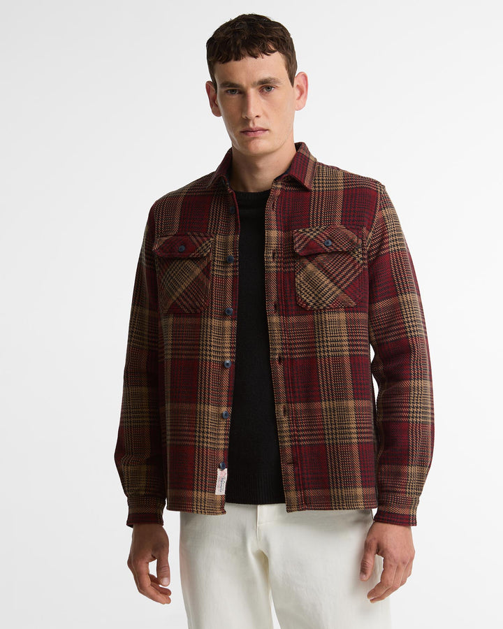 Barbour Millom Relaxed Houndstooth Shirt - Red