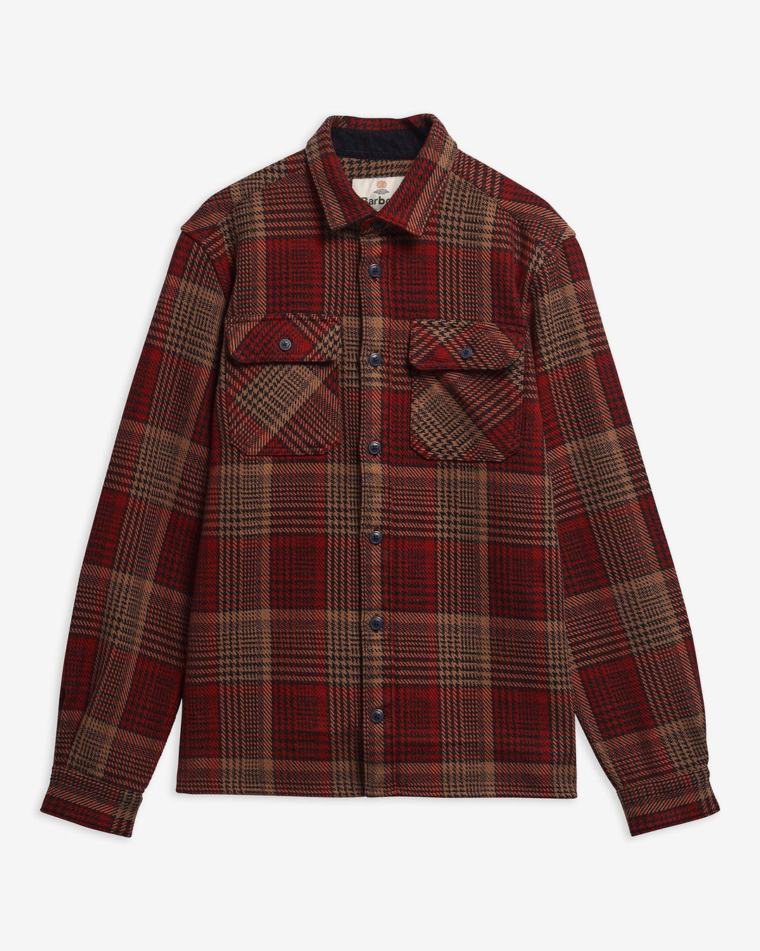 Barbour Millom Relaxed Houndstooth Shirt - Red