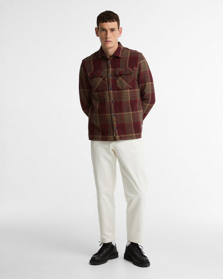 Barbour Millom Relaxed Houndstooth Shirt - Red