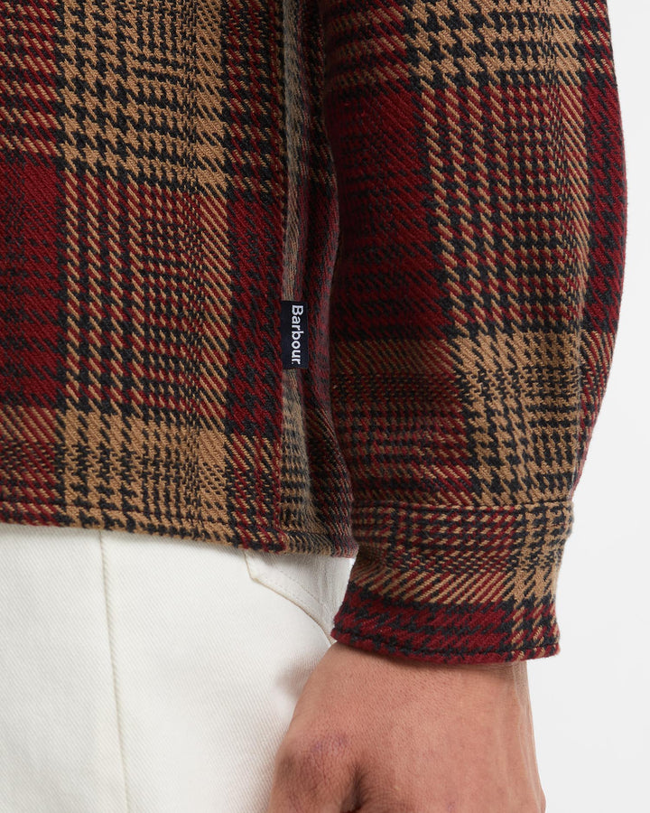 Barbour Millom Relaxed Houndstooth Shirt - Red