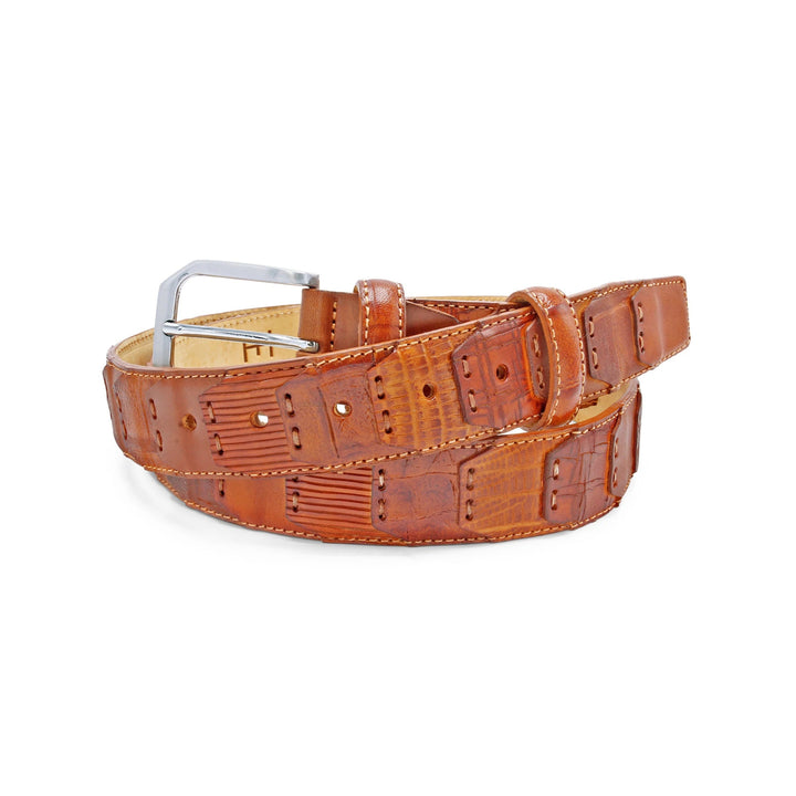 Huxley Tanner "Maradona" Patchwork Tonal Textured Leather Belt