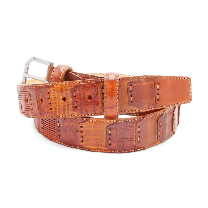 Huxley Tanner "Maradona" Patchwork Tonal Textured Leather Belt