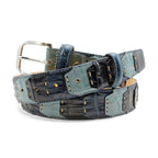 Huxley Tanner "Montana" Patchwork Alligator Texture Leather Belt