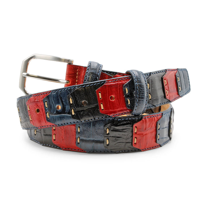 Huxley Tanner "Montana" Patchwork Alligator Texture Leather Belt