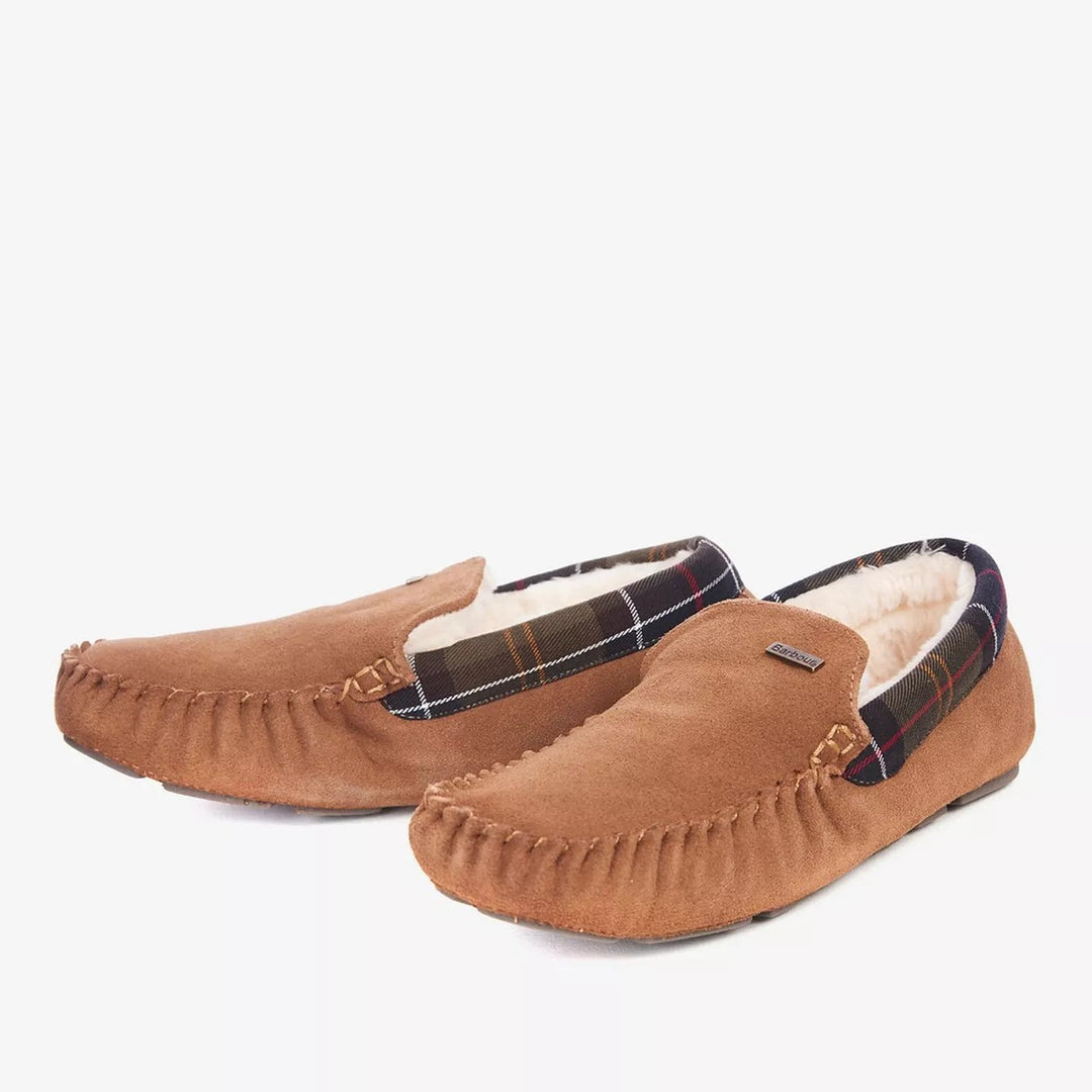 Barbour Monty Moccasin Slipper - Camel Suede