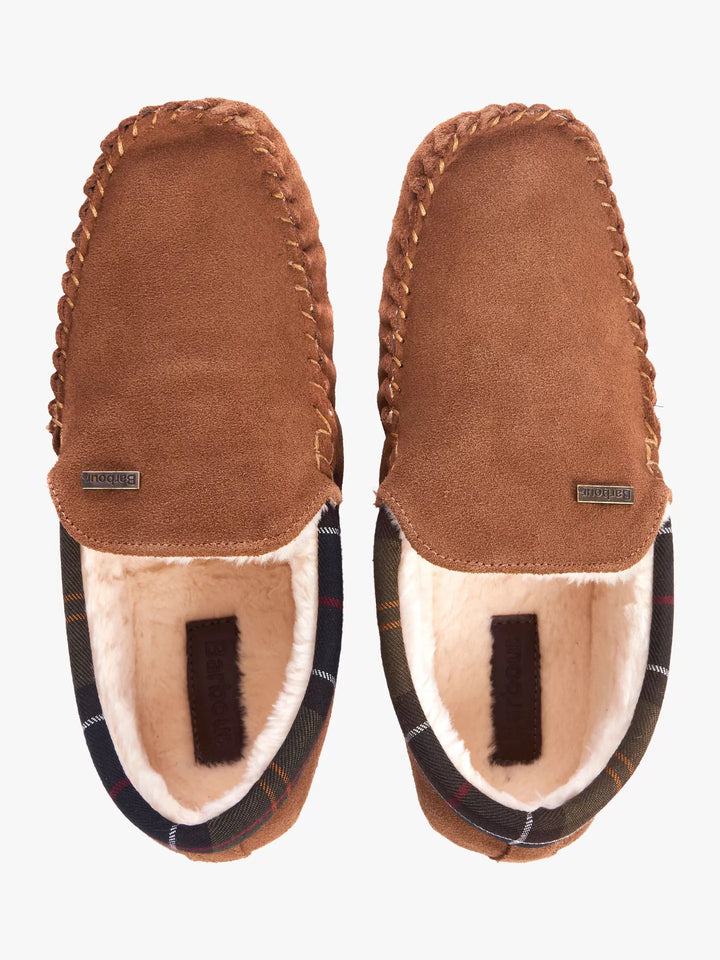 Barbour Monty Moccasin Slipper - Camel Suede
