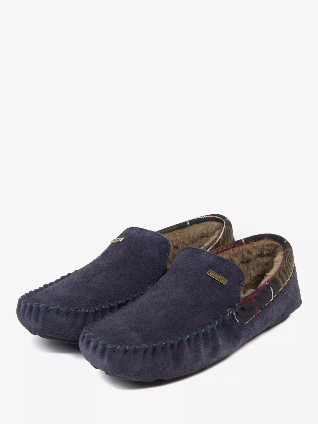 Barbour Monty Moccasin Slipper - Navy Suede