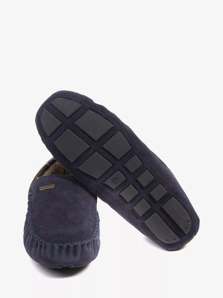 Barbour Monty Moccasin Slipper - Navy Suede