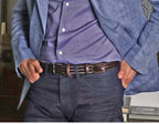 Huxley Tanner "Owens" Stretch Leather Handweave Belt