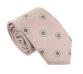 Floral Medallion Linen Weave Silk Tie -Pink