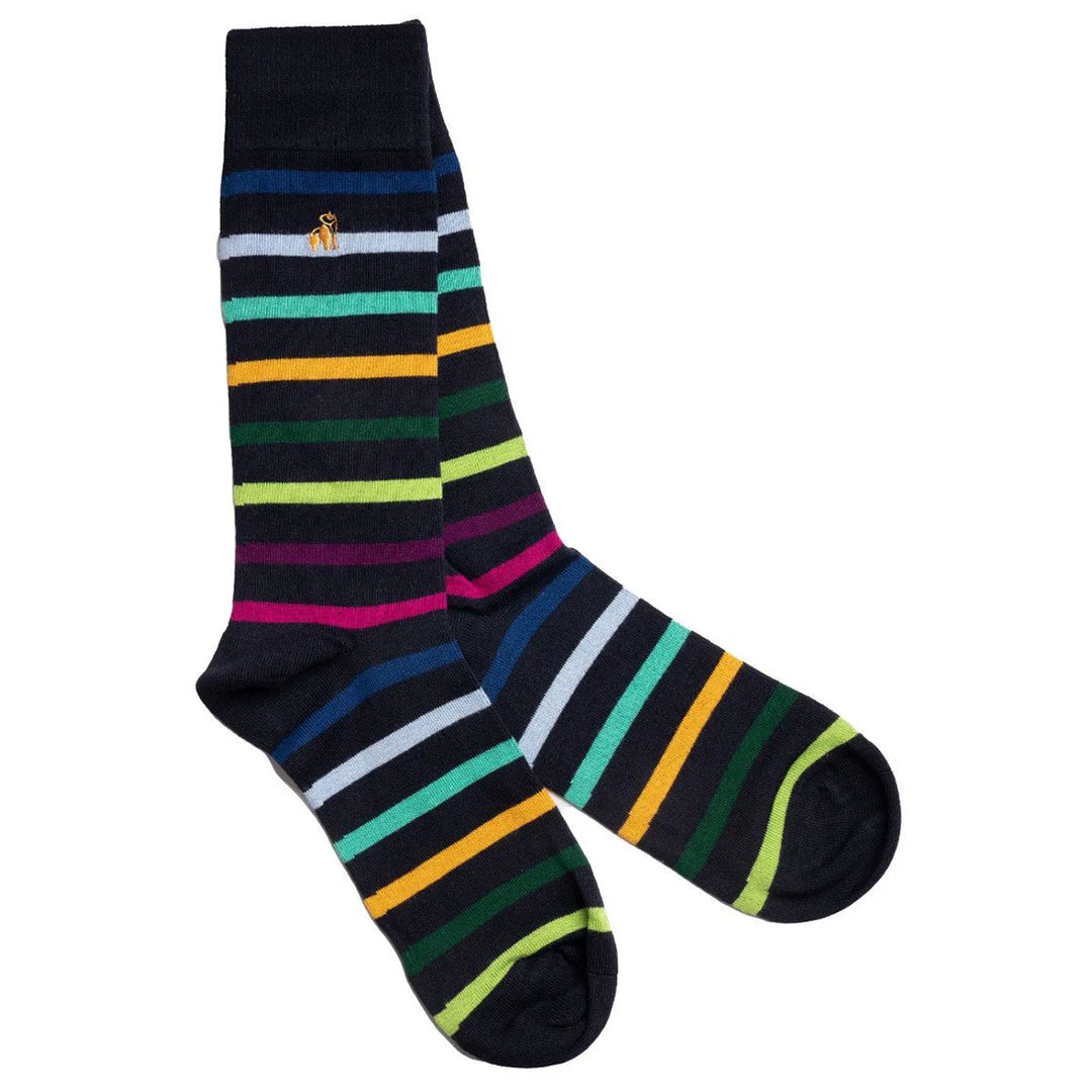 Swole Panda Striped Bamboo Socks