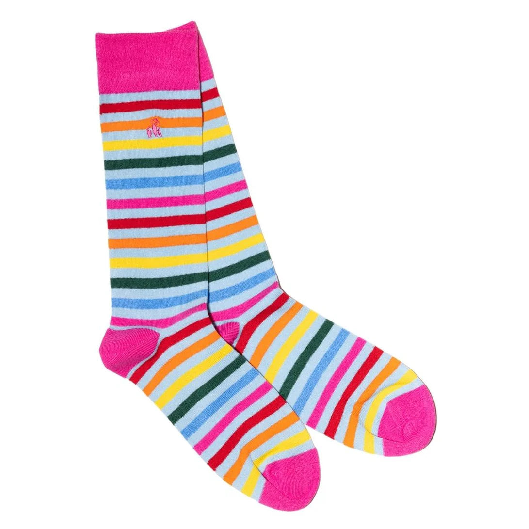 Swole Panda Striped Bamboo Socks