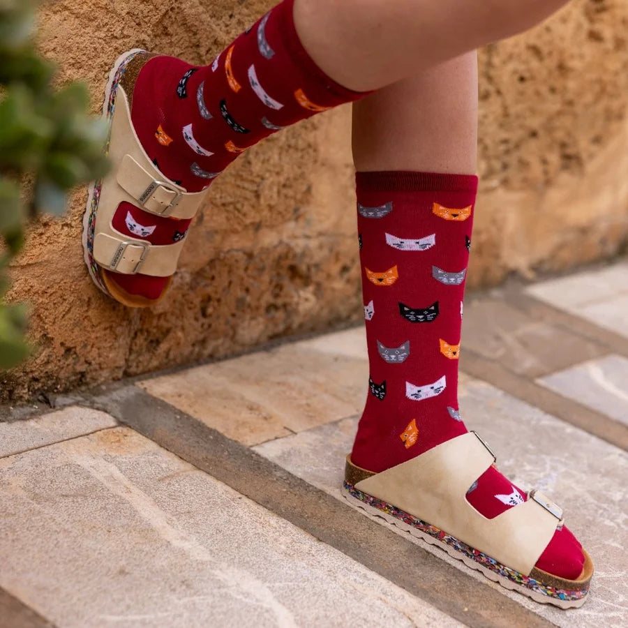 Swole Panda Red Cat Bamboo Socks