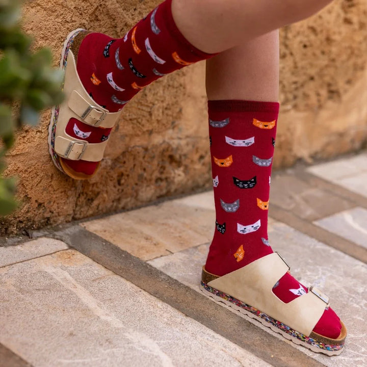 Swole Panda Red Cat Bamboo Socks