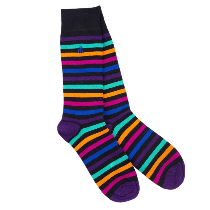 Swole Panda Striped Bamboo Socks
