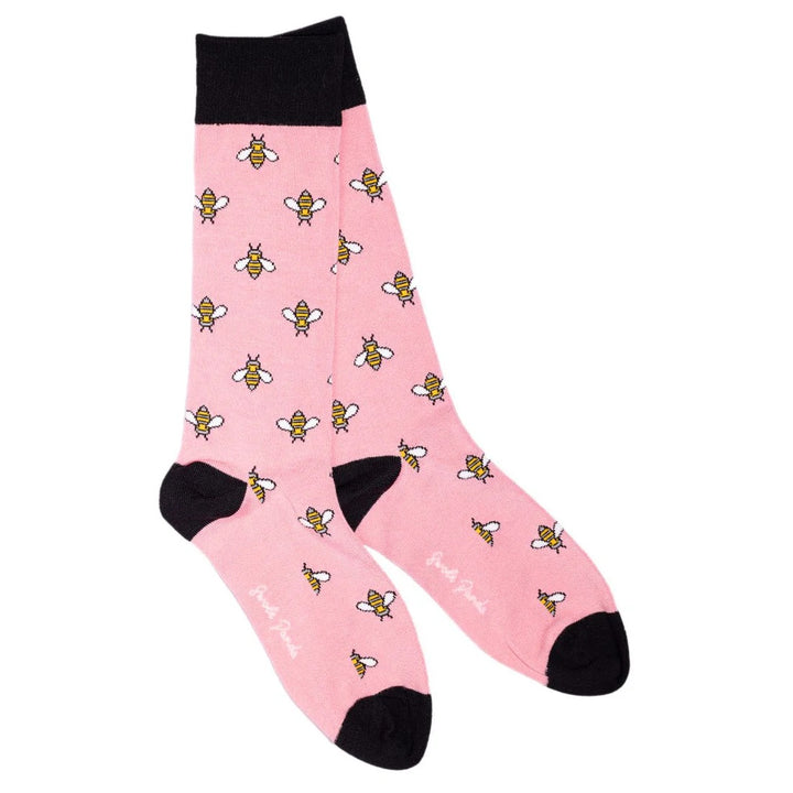 Swole Panda Pink Bumblebee Bamboo Socks