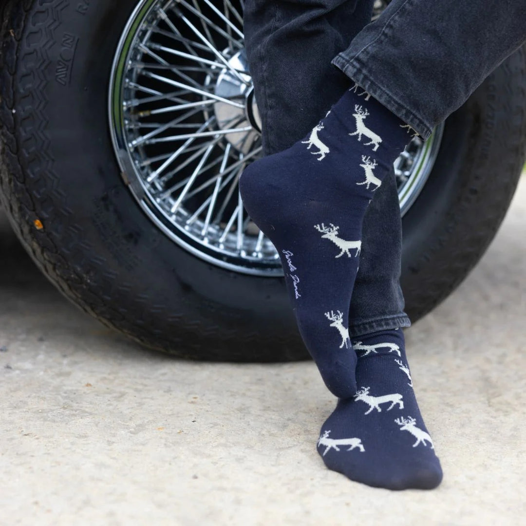 Swole Panda Blue Stag Bamboo Socks