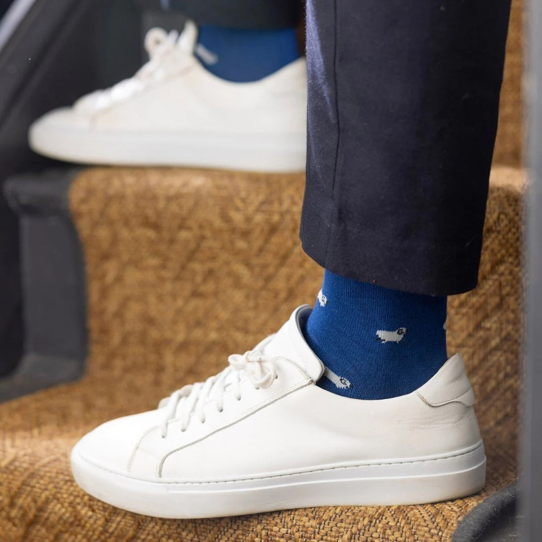 Swole Panda Navy Sheep Bamboo Socks