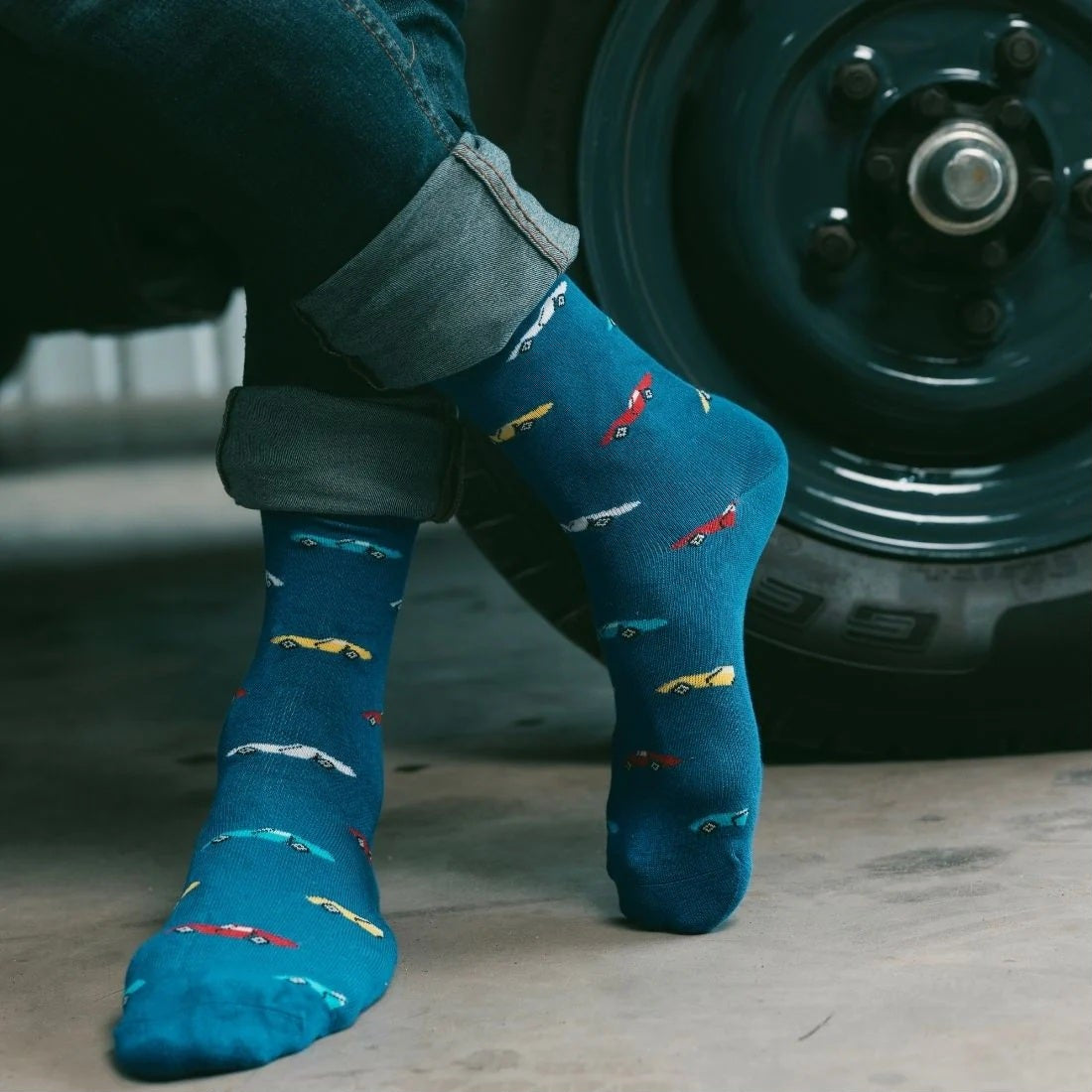 Swole Panda Blue Classic Car Bamboo Socks