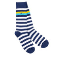 Swole Panda Navy, Yellow & Blue Striped Bamboo Socks