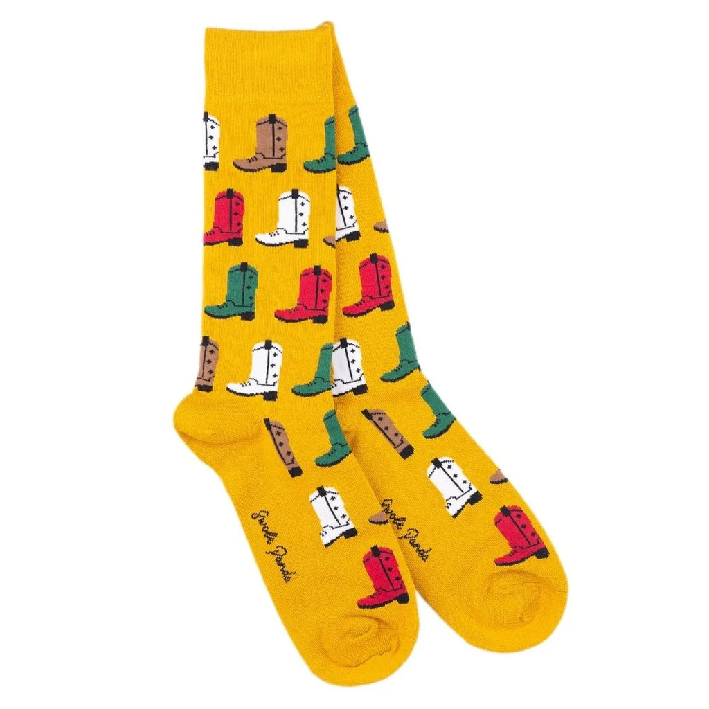 Swole Panda Mustard Cowboy Bamboo Socks