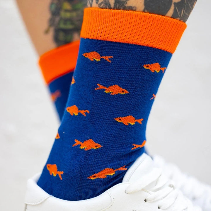 Swole Panda Gold Fish Bamboo Socks