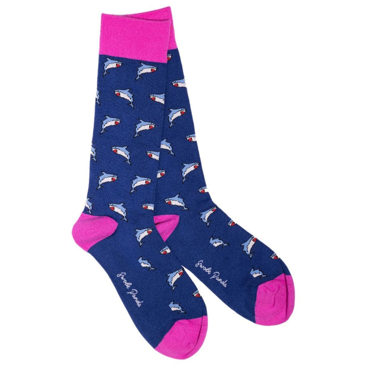 Swole Panda Blue Shark Bamboo Socks