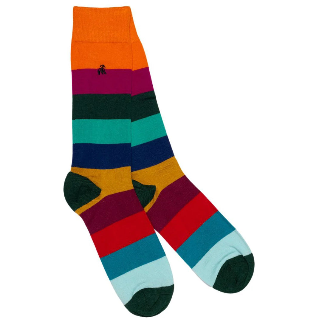 Swole Panda Striped Bamboo Socks