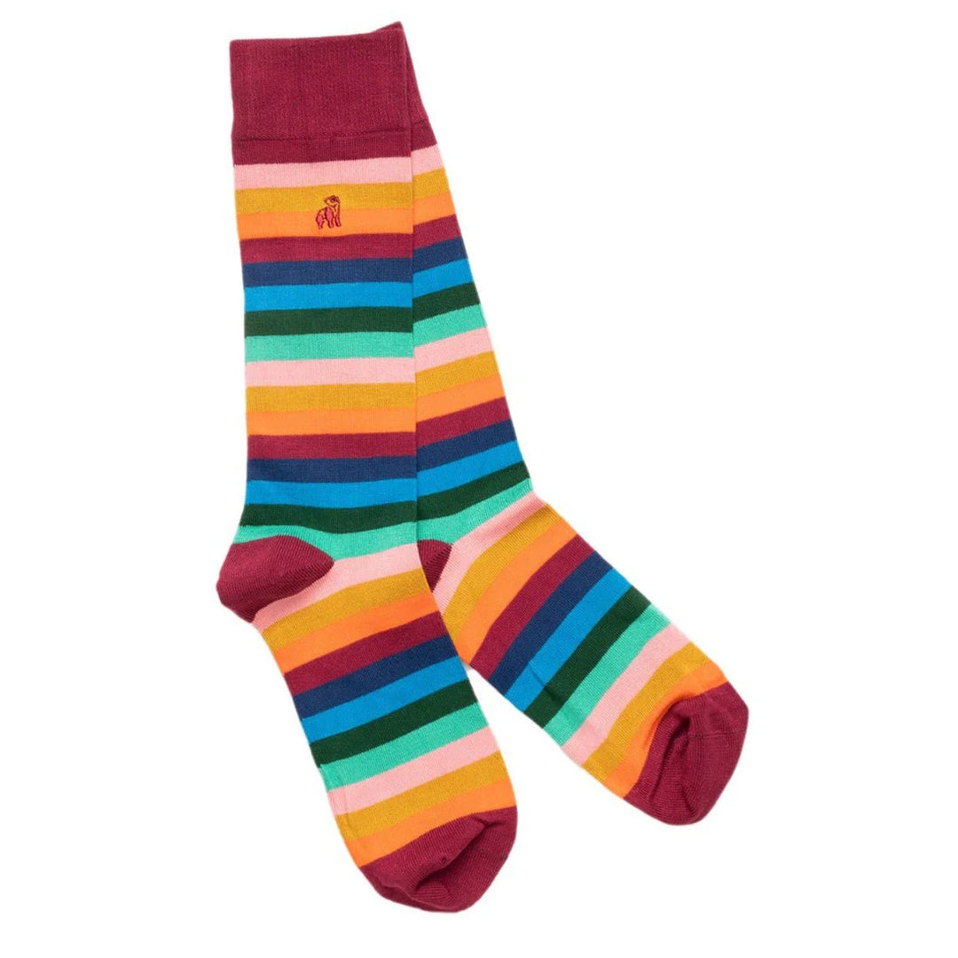 Swole Panda Striped Bamboo Socks
