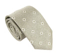 Square Dot Linen Weave Silk Tie - Sage Green
