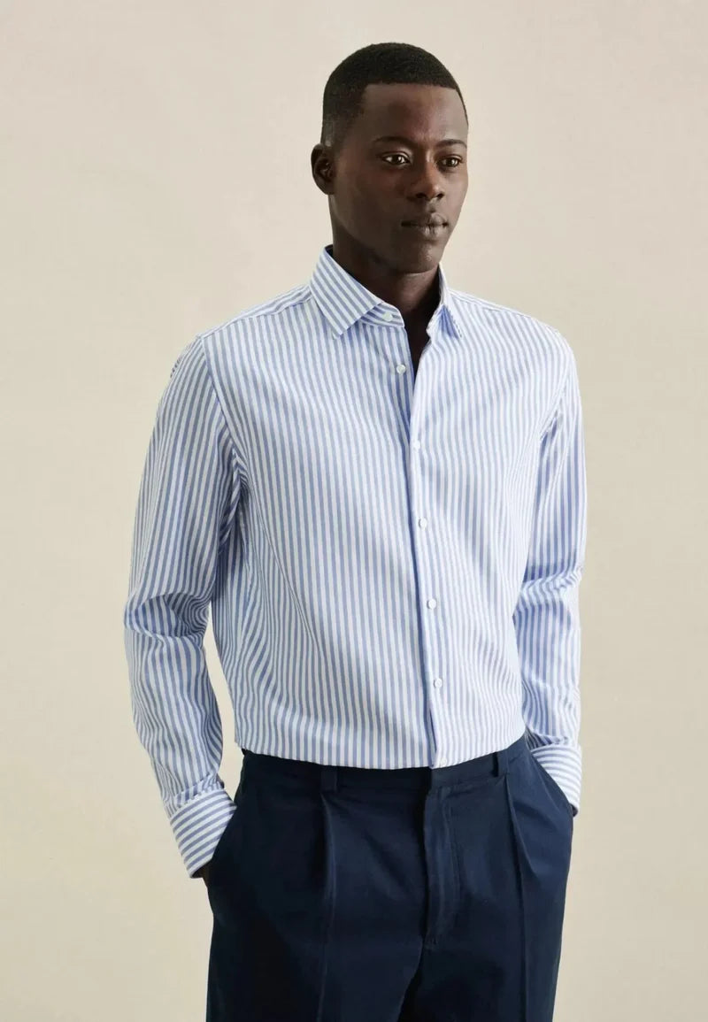 Seidensticker Kent Stripe Shirt - Blue