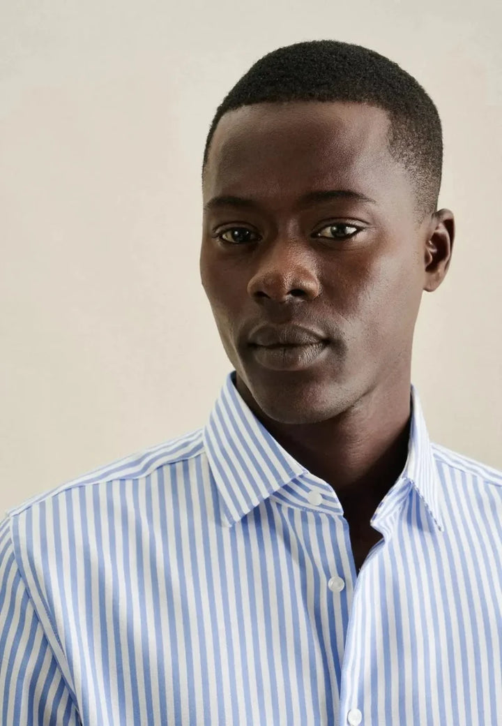 Seidensticker Kent Stripe Shirt - Blue
