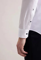 Seidensticker Twill Kent Shirt with Trim - White