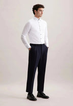 Seidensticker Twill Kent Shirt with Trim - White