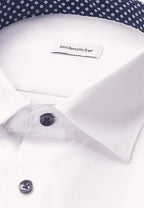 Seidensticker Twill Kent Shirt with Trim - White