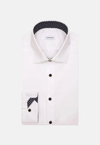 Seidensticker Twill Kent Shirt with Trim - White