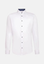 Seidensticker Twill Kent Shirt with Trim - White