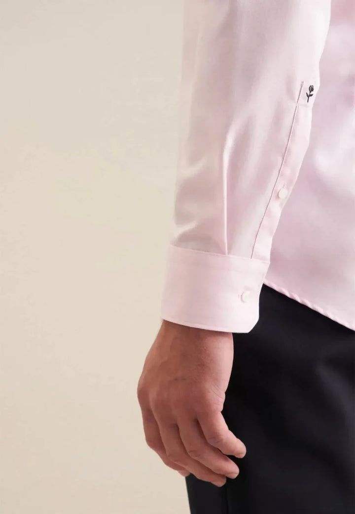 Seidensticker New Kent Shaped Twill Shirt - Pink