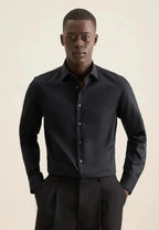 Seidensticker New Kent Shaped Twill Shirt - Black