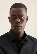 Seidensticker New Kent Shaped Twill Shirt - Black