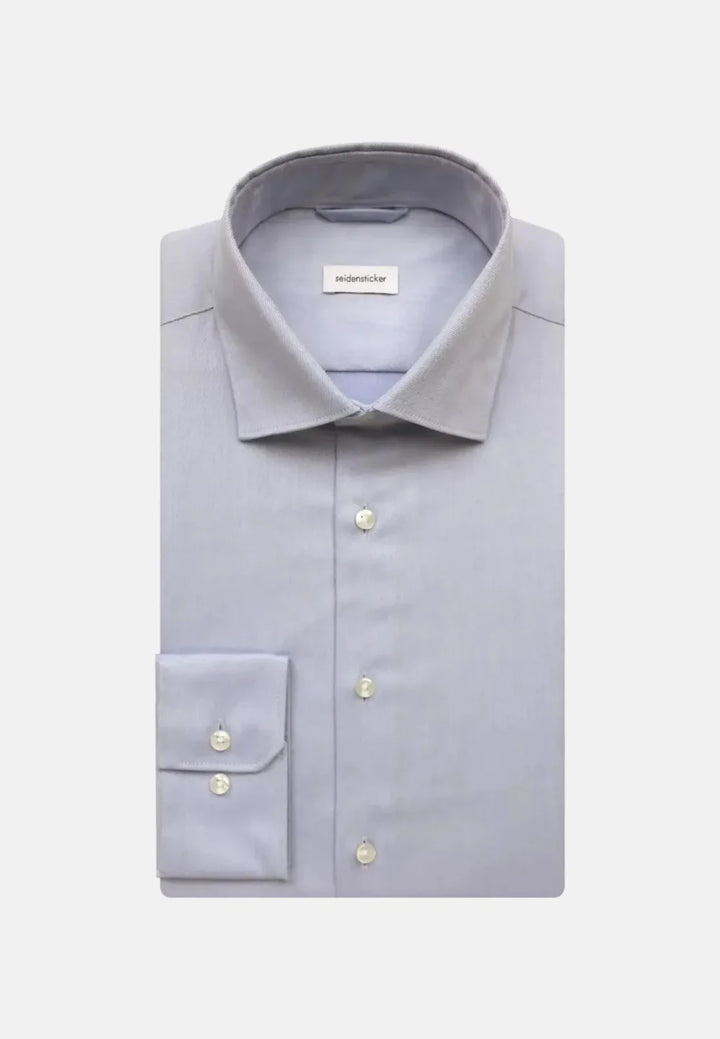Seidensticker New Kent Shaped Twill Shirt - Blue
