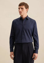 Seidensticker New Kent Shaped Twill Shirt - Navy