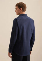 Seidensticker New Kent Shaped Twill Shirt - Navy
